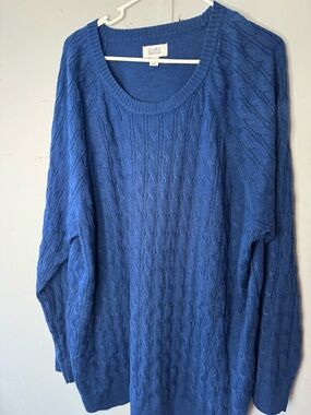 Croft & Barrow Navy Cable-Knit Women's Plus Sweater 3X